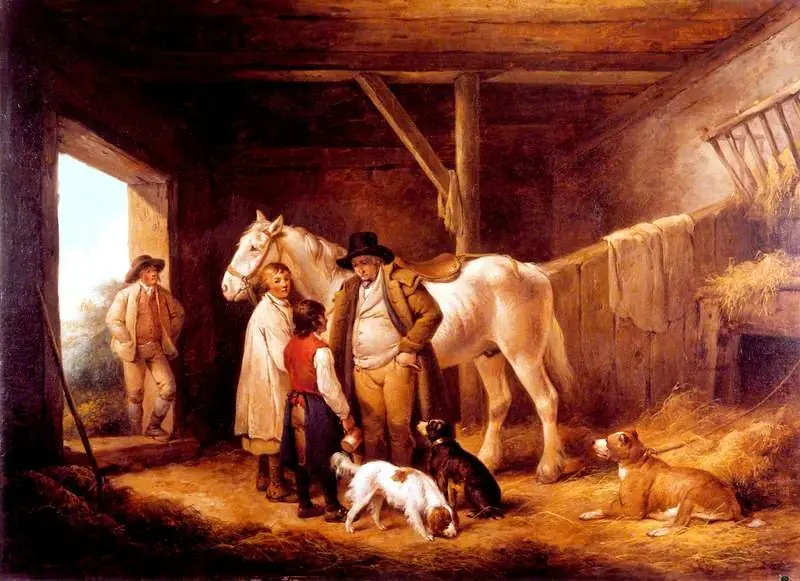 The Reckoning: A Farmer Paying the Ostler and Pot-Boy of an Inn, by George Morland