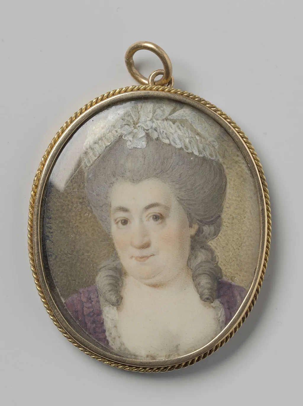 Portret van een vrouw, by George Nikolaus Ritter, ivory, 1792