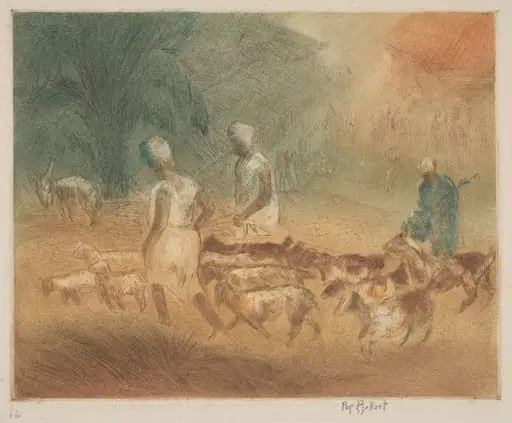 Bringing Goats to Market, by George Overbury Hart