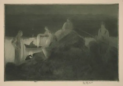 Campfire, by George Overbury Hart