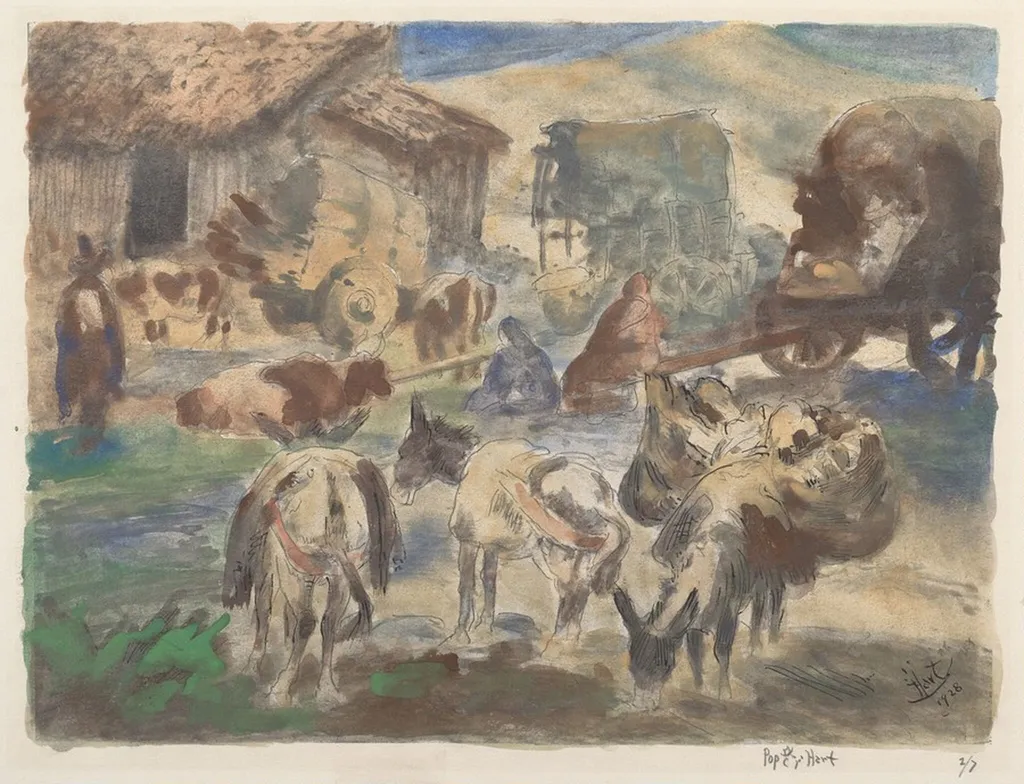 The Corral, by George Overbury Hart, watercolor, 1928