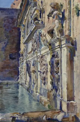 A Fountain at Granada, by George Owen Wynne Apperley