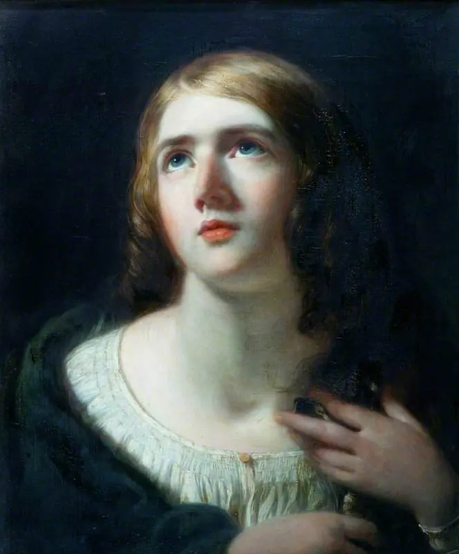 A Woman Clasping a Crucifix to Her Breast, by George Patten