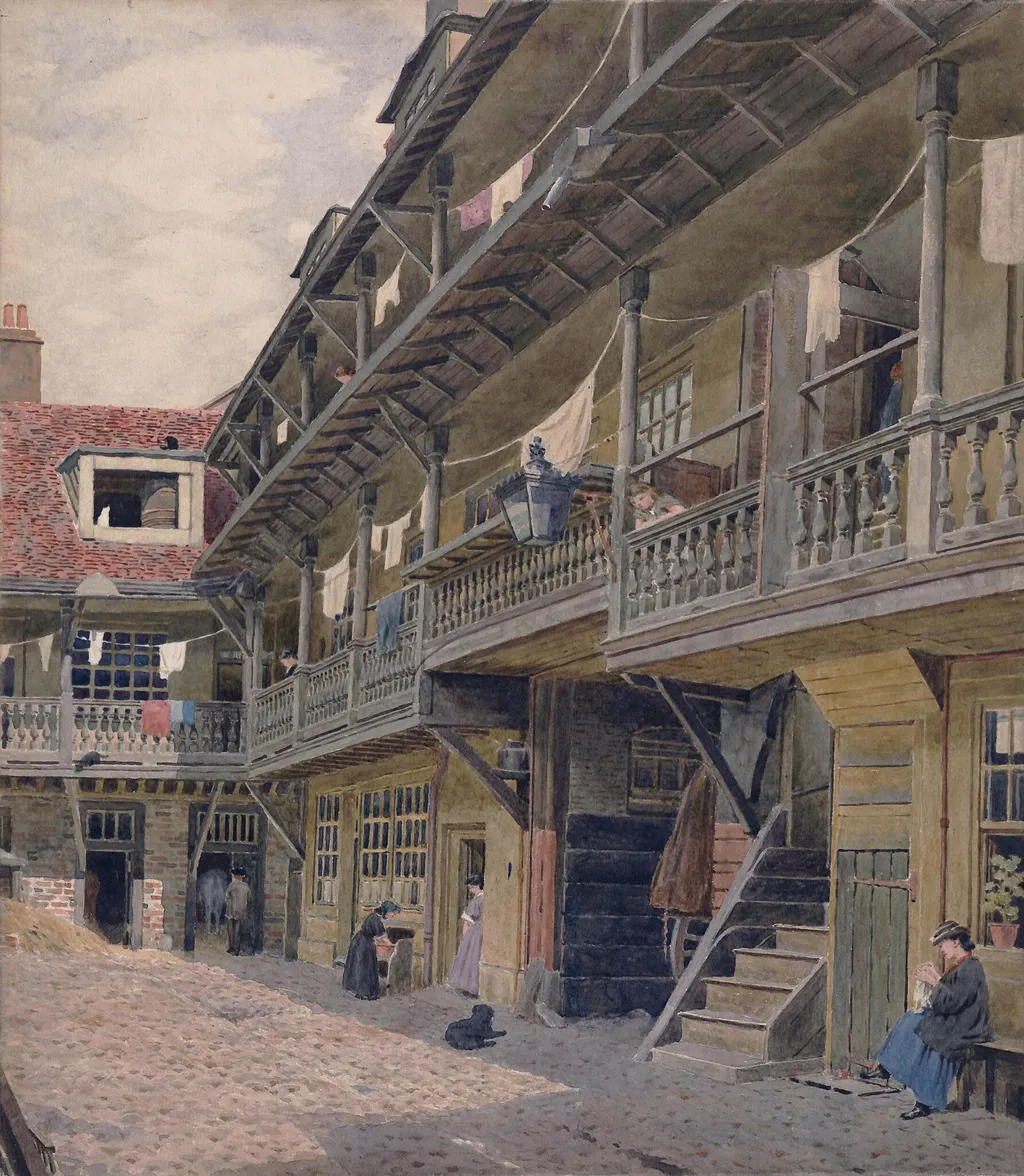 The Oxford Arms, Warwick Lane, London, by George Price Boyce, watercolor, 1850