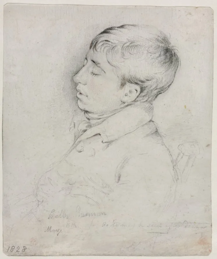 A Portrait of Welby Sherman Asleep in a Chair, by George Richmond, 1828