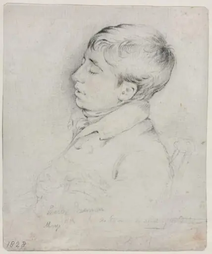 A Portrait of Welby Sherman Asleep in a Chair, by George Richmond