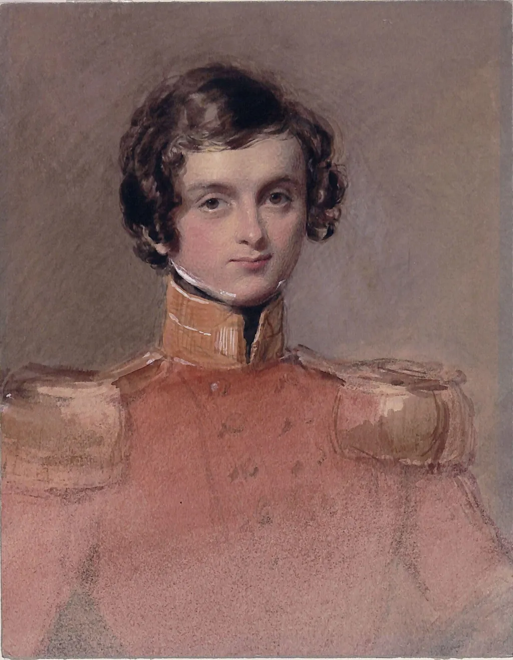 An officer in military uniform, by George Richmond, watercolor, 1850