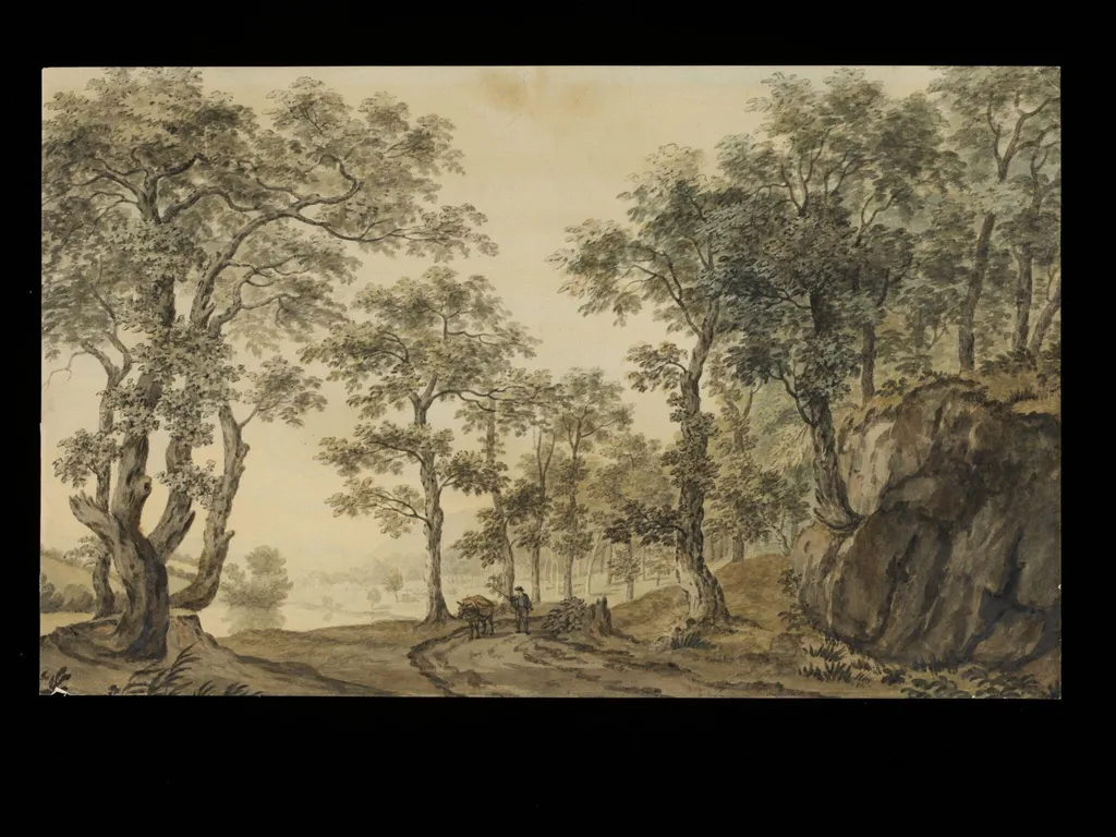 Landscape with rocks, by George Rogers, watercolor, 1760
