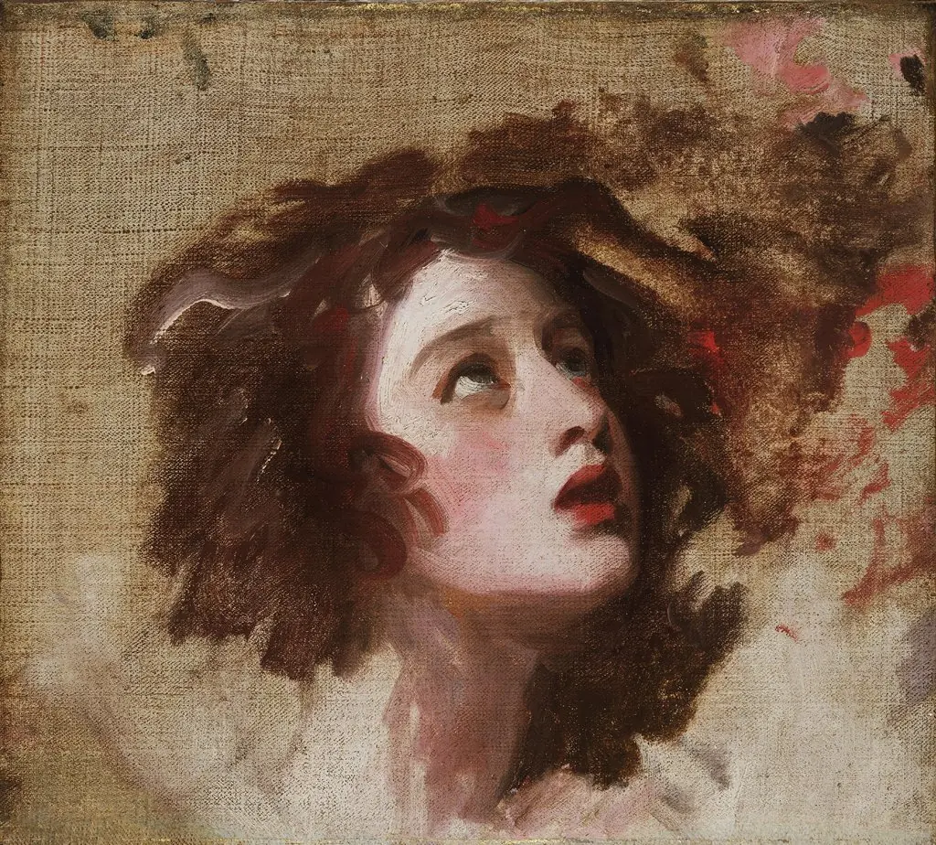 Portrait of Emma Hart [later Lady Hamilton] as Miranda, by George Romney
