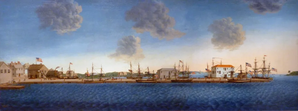 Crowninshield's Wharf, by George Ropes, oil, 1806