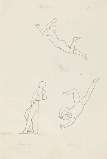 Leaning, Flying and Falling, by George Scharf