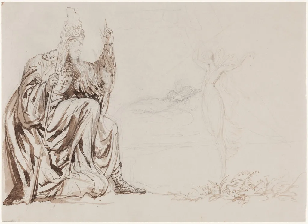 A Magician, by George, Sir Hayter, ink, 1826