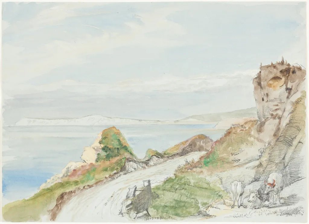 Freshwater Bay, Isle of Wight, by George, Sir Hayter, gouache, 1839