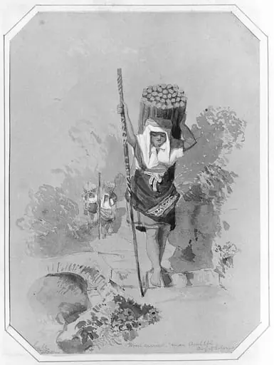 Wood Carrier, near Amalfi (from Cropsey Album), by George Snell, 1878