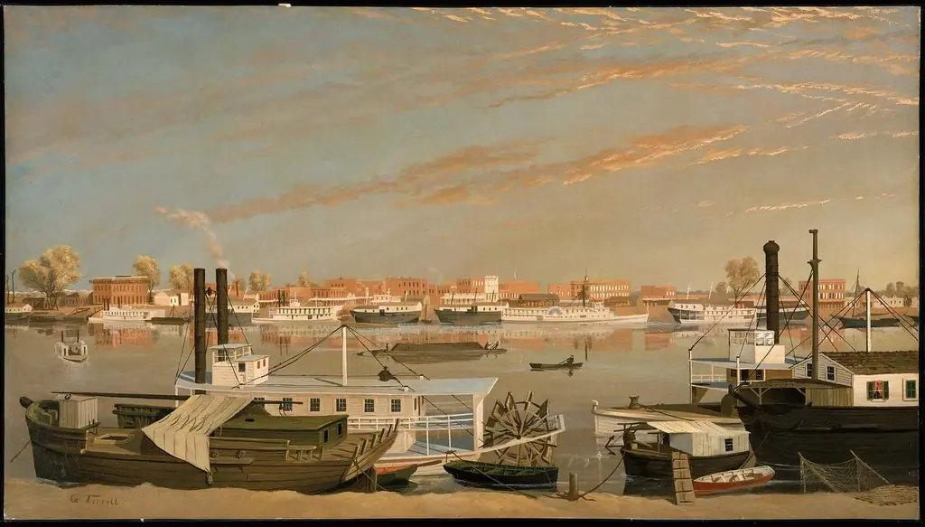 View of Sacramento, California from across the Sacramento River, by George Tirrell