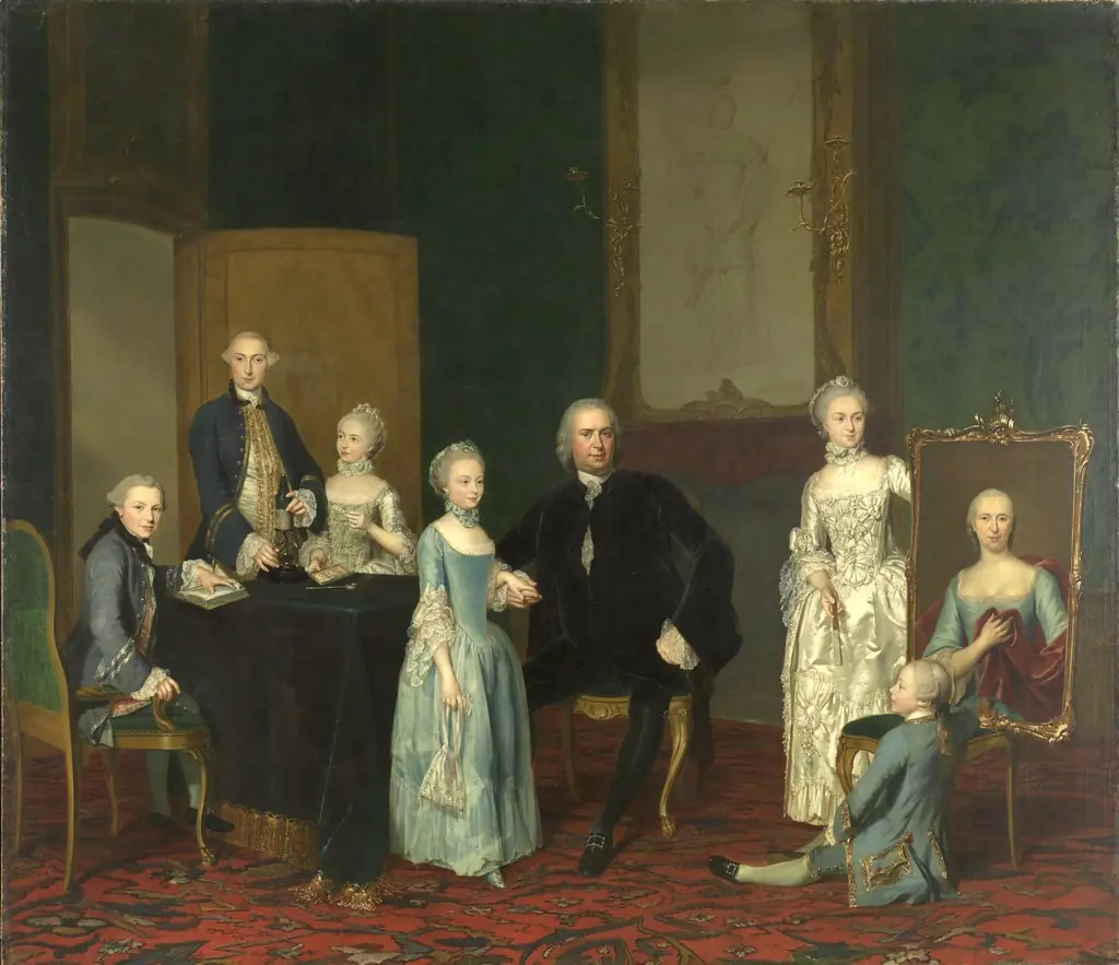 Portrait of Pieter Cornelis Hasselaer (1720–1797) and his Children, by George van der Mijn