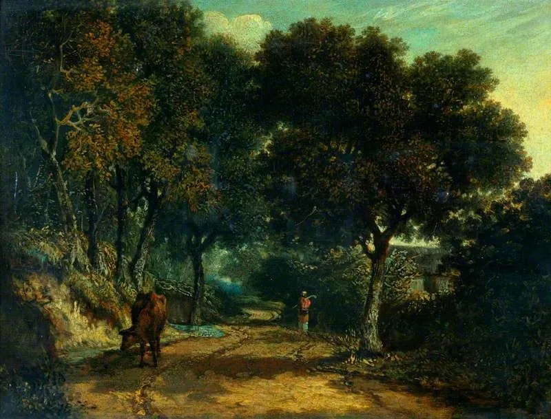 A Shady Country Road, by George Vincent, oil