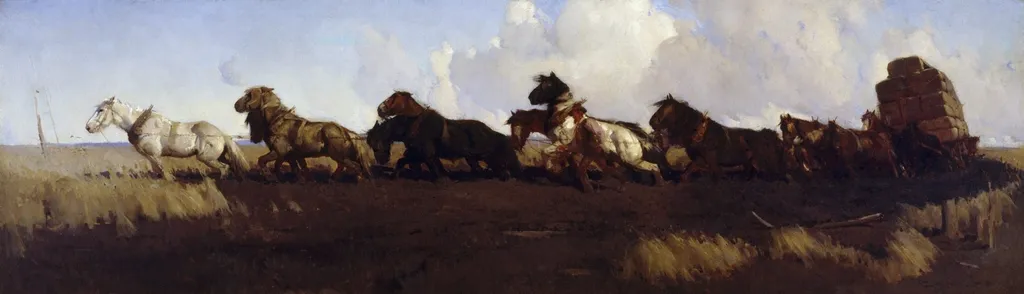 Across the black soil plains, by George Washington Lambert, oil, 1900