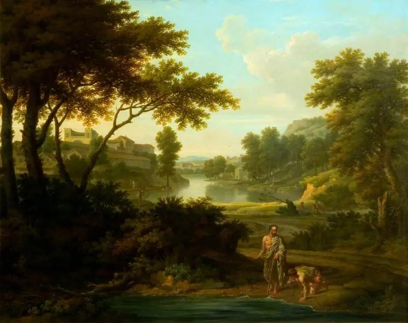 Diogenes Throwing away His Bowl (after Nicolas Poussin), by George Washington Lambert