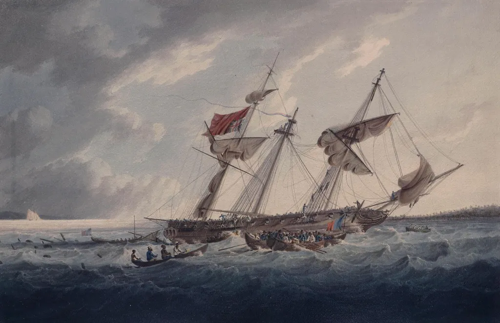 A Vessel in the Surf off the African Coast, by George Webster, watercolor, 1797