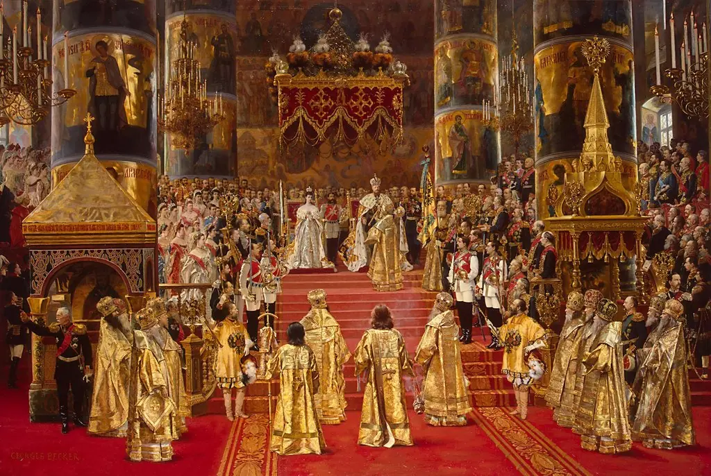 The Coronation of Empreror Alexander III and Empress Maria Feodorovna, by Georges Becker