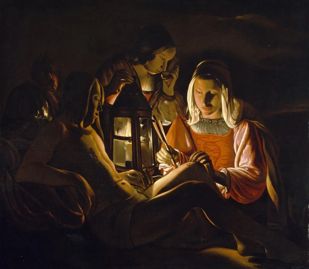 Saint Sebastian Nursed by Saint Irene, by Georges de La Tour