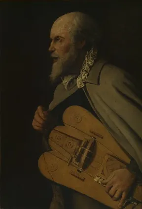 The hurdy-gurdy player, by Georges de La Tour, unspecified, 1632