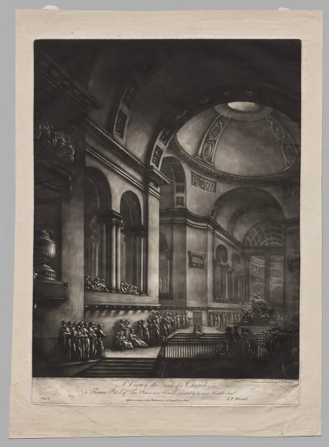A View of the Inside of a Church, by Georges Francois Blondel, 1766