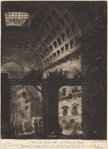 A View of the Inside of the New Prison at Rome, by Georges François Blondel