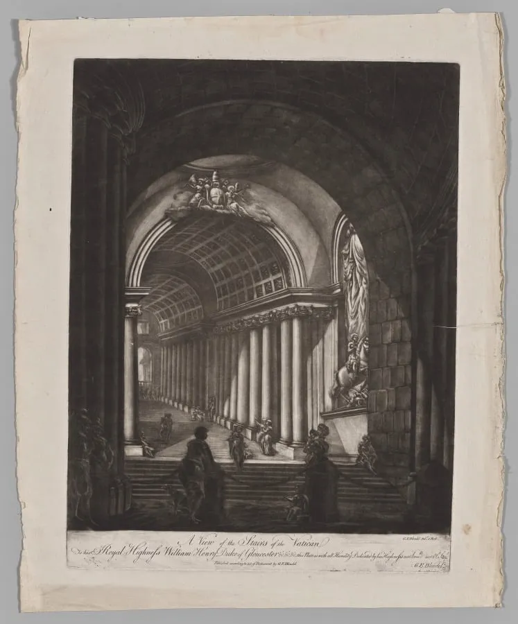 A View of the Stairs of the Vatican, by Georges Francois Blondel, 1766