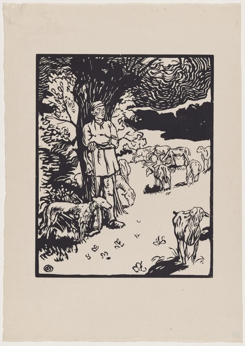 L'orage, by Georges Jeanniot, ink, 1895