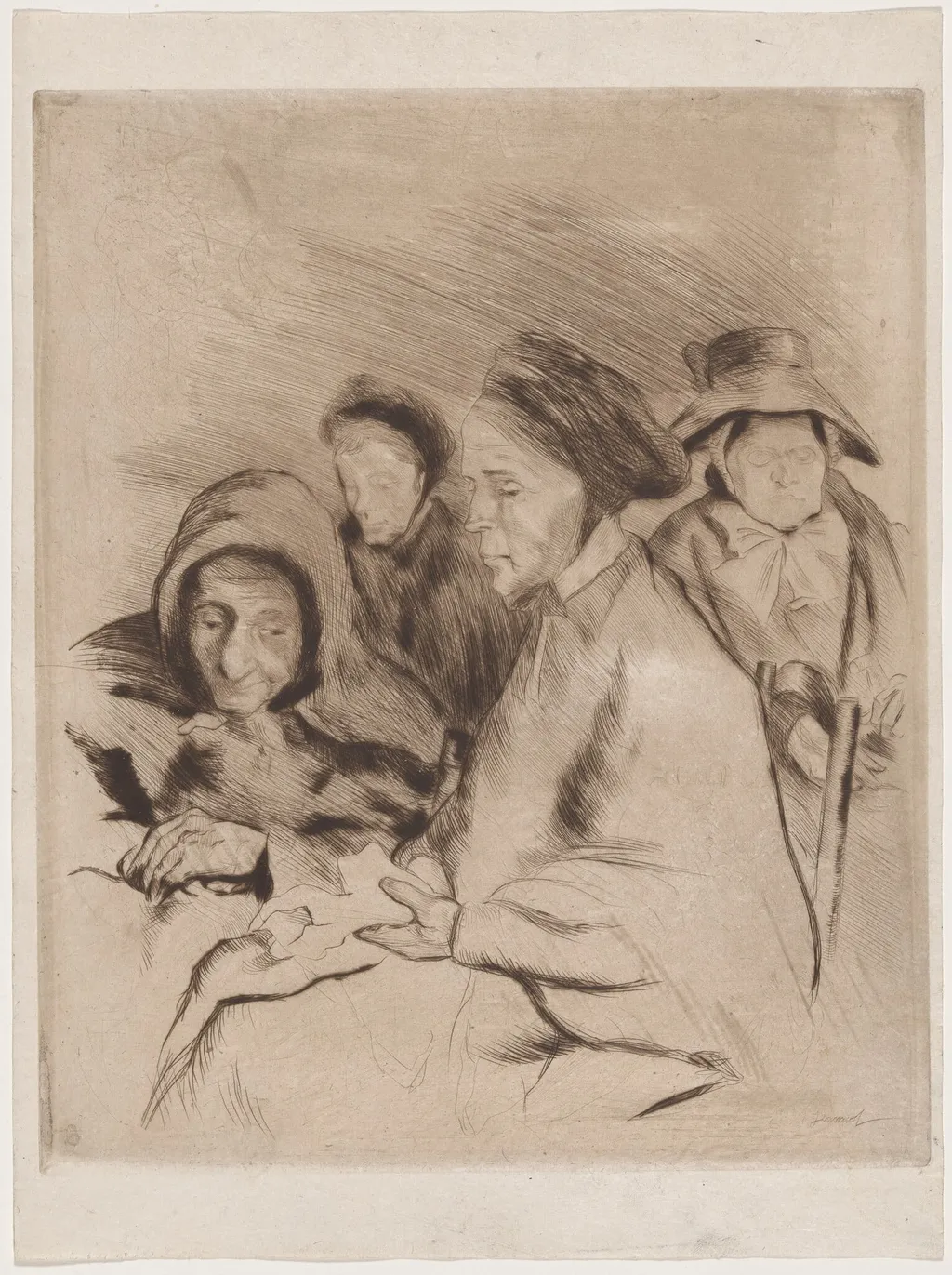 Portrait de vielles femmes, by Georges Jeanniot, ink, 1895