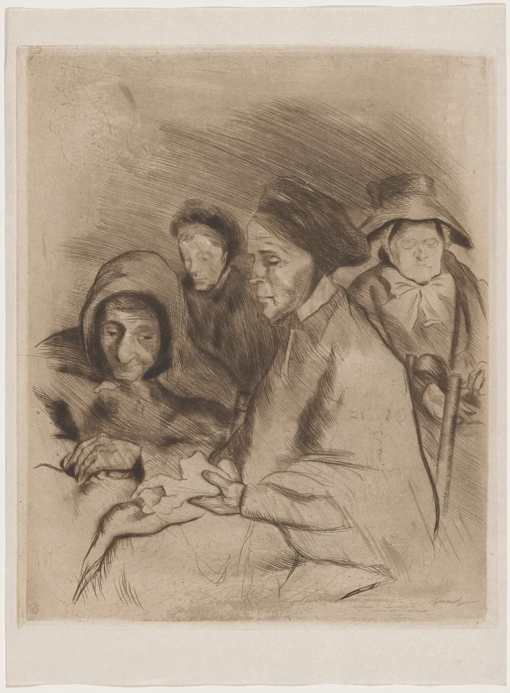 Portrait de vielles femmes, by Georges Jeanniot, ink, 1895