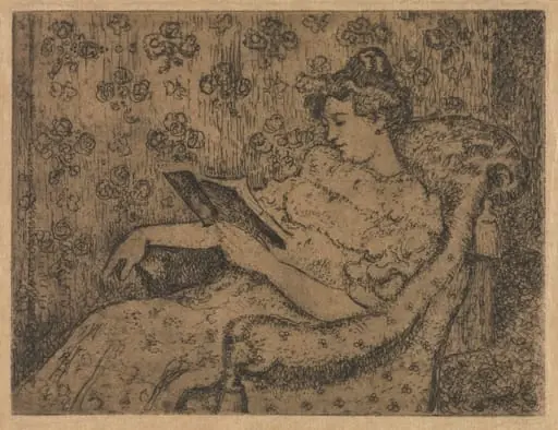 Woman Sitting Reading, by Georges Lemmen