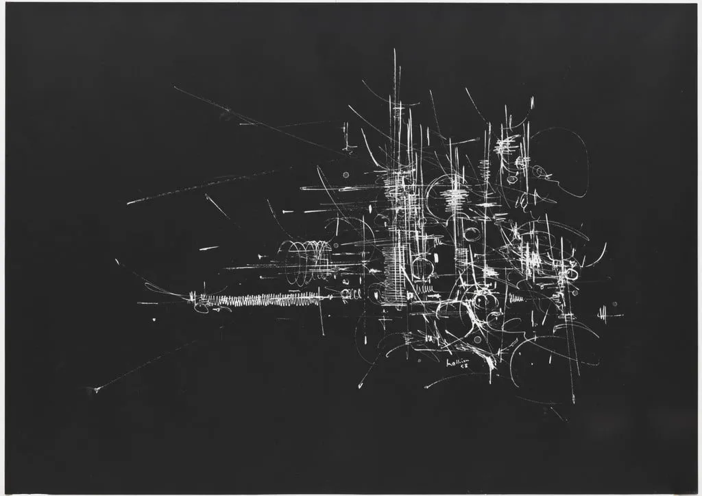 Untitled, by Georges Mathieu, ink, 1958