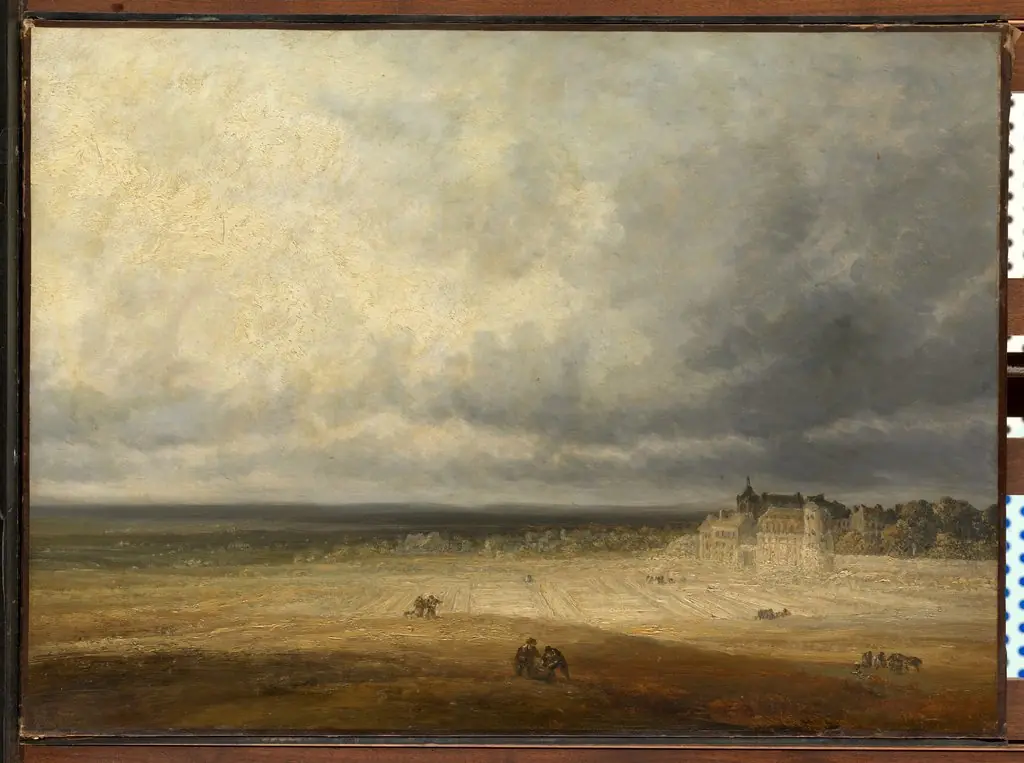 Landscape with a Plowed Field and a Village, by Georges Michel