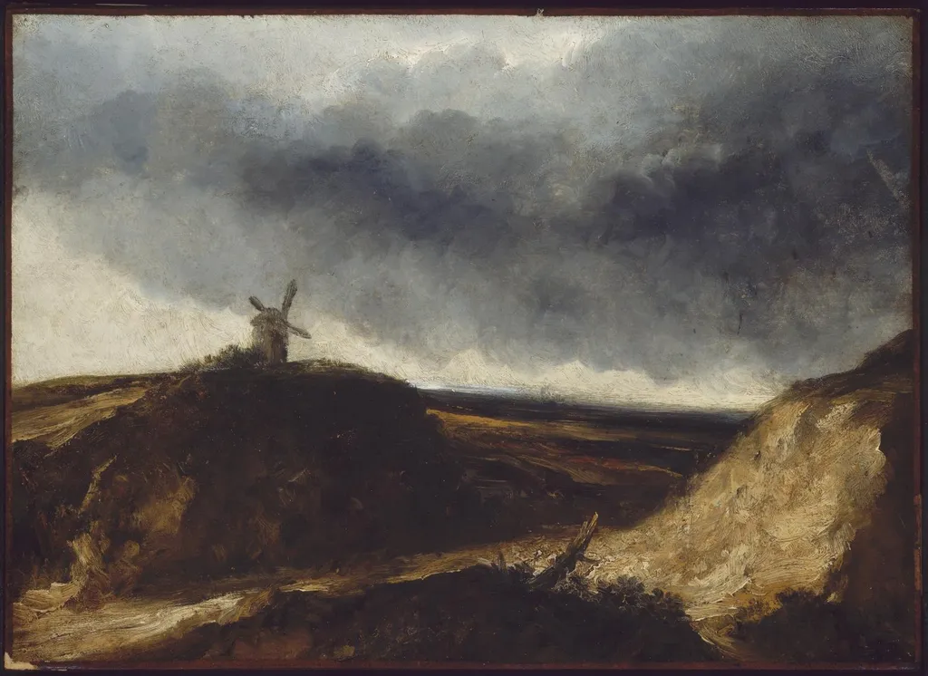 Landscape with a Windmill, by Georges Michel, unspecified, 1813