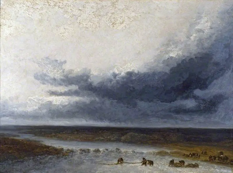 Landscape with Fishermen at the Mouth of a River, by Georges Michel