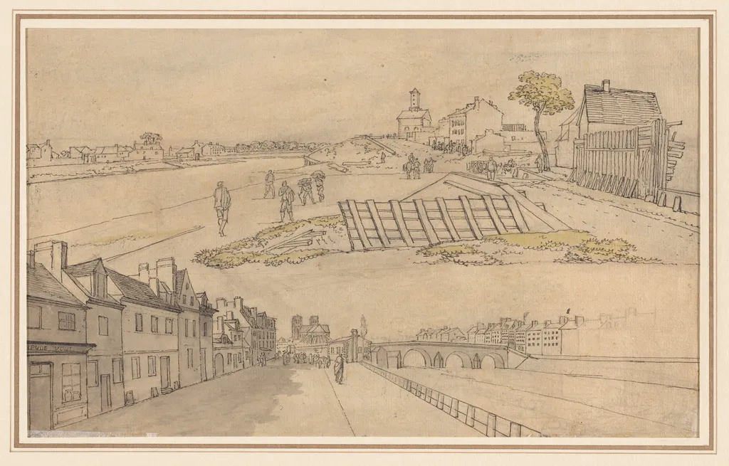 Two Views of Paris (verso), by Georges Michel, 1803