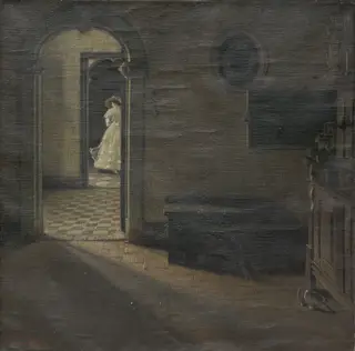 Interior with a Lady, by Georges Nauwelaerts, 1918