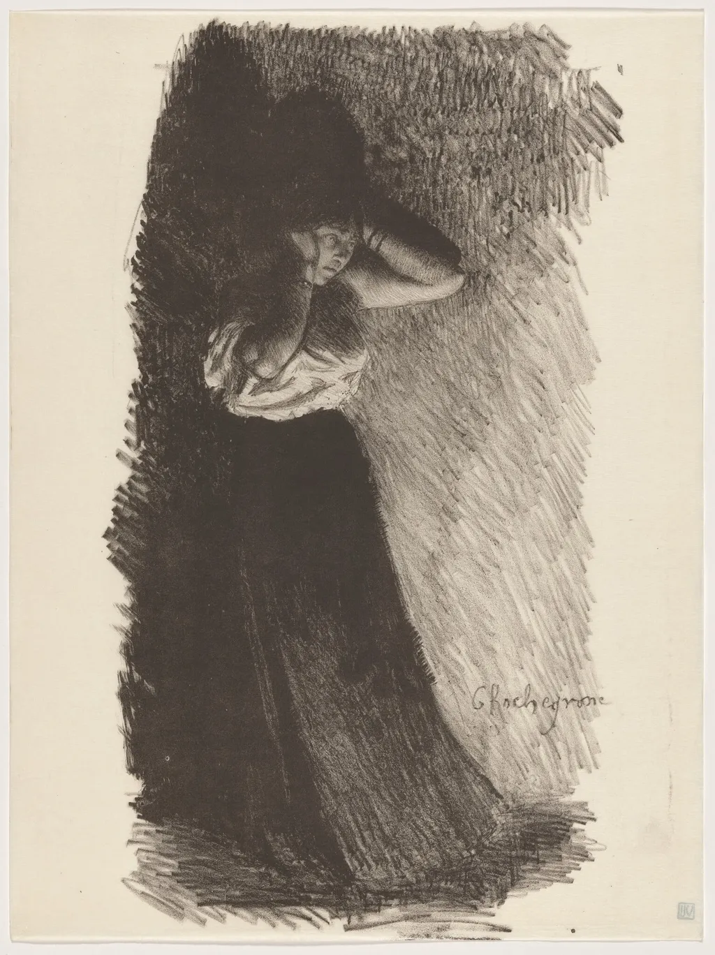 Etude, by Georges Rochegrosse, ink, 1895