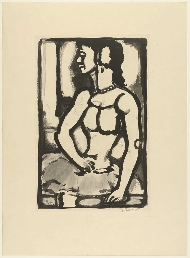 Untitled, by Georges Rouault, ink, 1938
