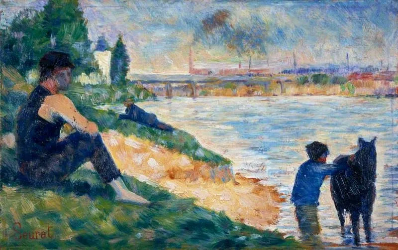 Bathers at Asnières (Study III), by Georges Seurat, oil