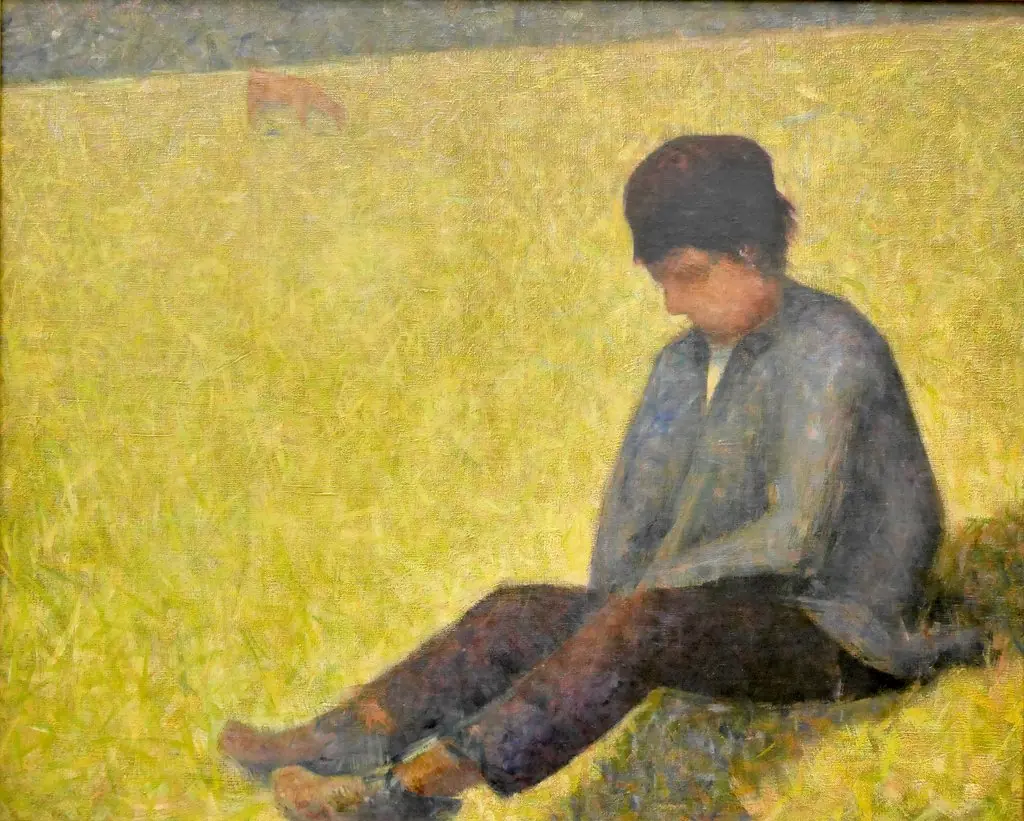Boy Sitting in a Meadow, by Georges Seurat