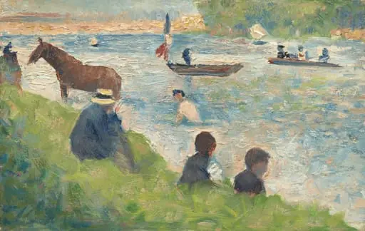 Horse and Boats (Study for "Bathers at Asnières"), by Georges Seurat