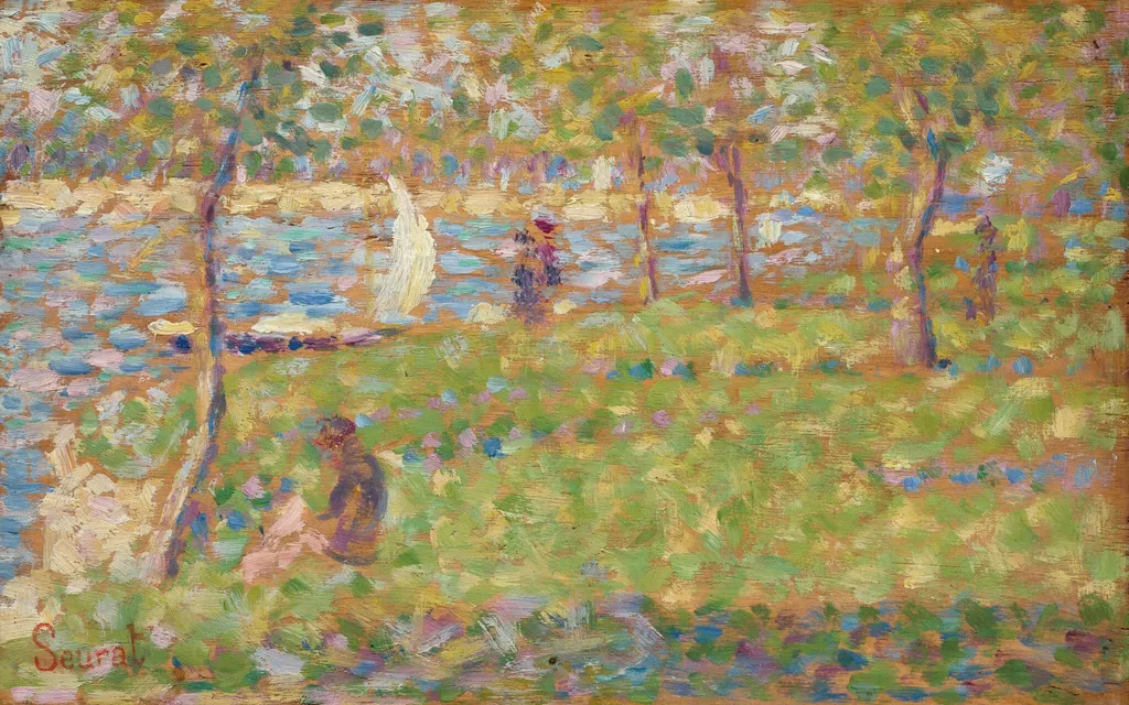 Study for "La Grande Jatte", by Georges Seurat, oil, 1884