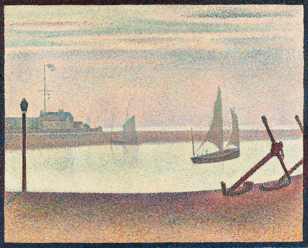 The Channel at Gravelines, Evening, by Georges Seurat, oil