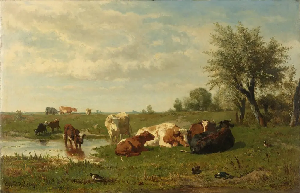 Cows in the meadow, by Gerard Bilders
