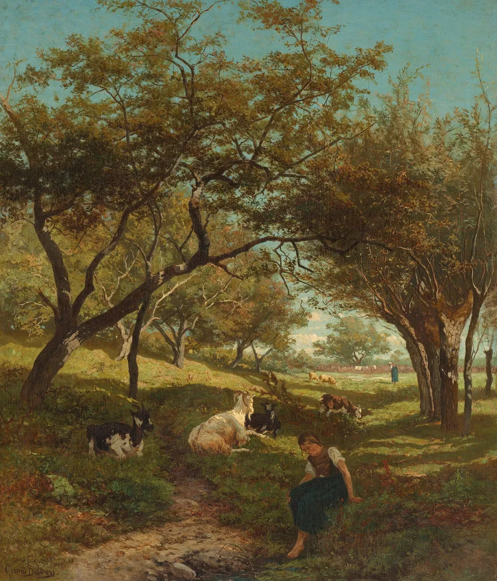 The Goatherdess, by Gerard Bilders, unspecified, 1864