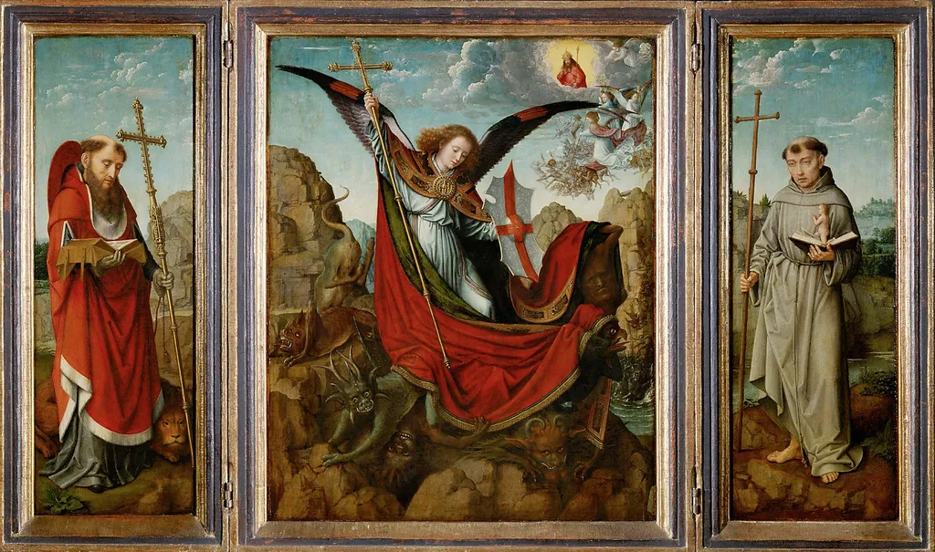 Altarpiece of St Michael, by Gerard David, oil, 1510